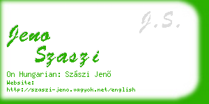 jeno szaszi business card